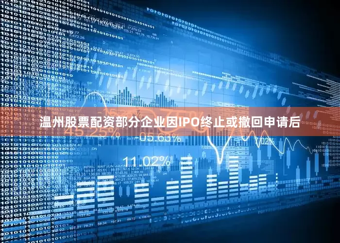 温州股票配资部分企业因IPO终止或撤回申请后