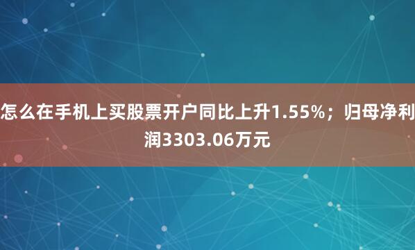 怎么在手机上买股票开户同比上升1.55%；归母净利润3303.06万元